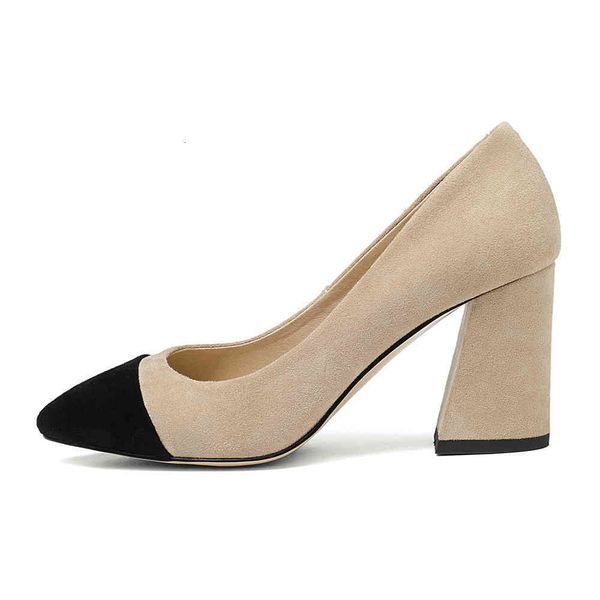 

pumps dress shoes female high-heeled chunky office lady shoes mixed colors pointed to the grey spring big 34-43 5hd0, Black