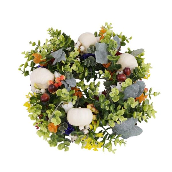

decorative flowers & wreaths artificial pumpkin wreath decoration halloween christmas gorgeous autumn white classic front door decorati