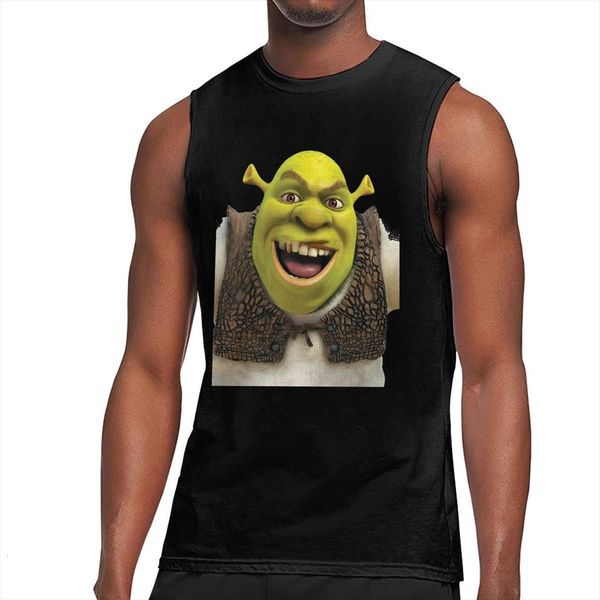 

shrek comedy film is not pleased tank cotton mens singlets slim fit undershirt fitness bodybuilding gym sporting vests, White;black