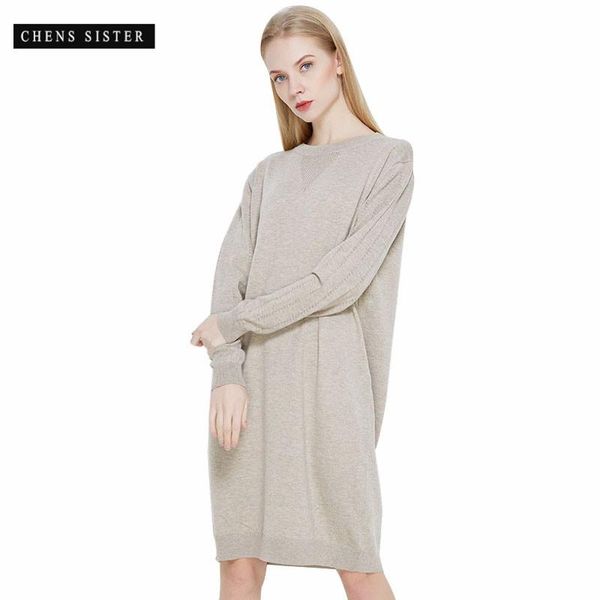 

women's sweaters [chens sister] 2021 long sleeve loose pullover casual blouse t-shirt slim fit knit sweater, White;black