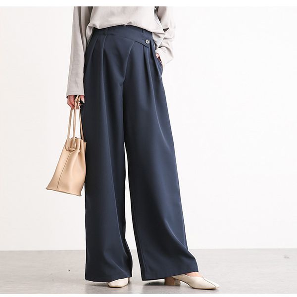 

women's pants & capris pants big waist high wide casual leg loose palazzo preppy all-match female style, Black;white