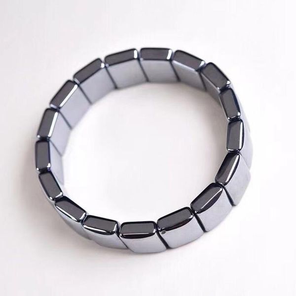 

beaded, strands natural terahertz bracelet hand row diy energy healing stone men women jewelry, Black