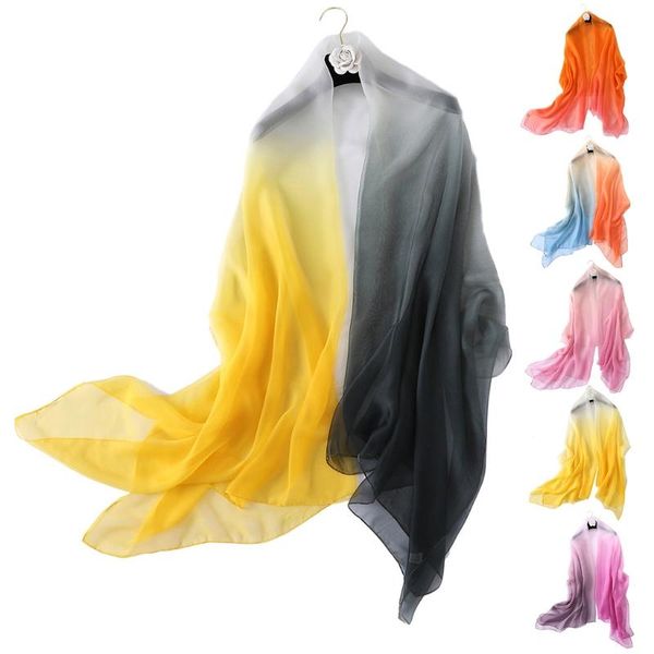 

scarves women's fashion pattern large gradient silk headscarf 53x53cm printed soft neckerchief, Blue;gray