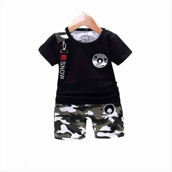 

summer casual clothes baby boys girls fashion cartoon t shirt shorts 2pcs sets infant sports clothing kids cotton tracksuit, White
