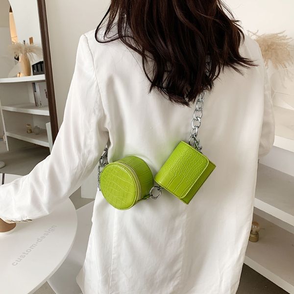 

stone pattern small pu leather round+flap crossbody bag 2021 summer luxury chain shoulder handbags and purses l003