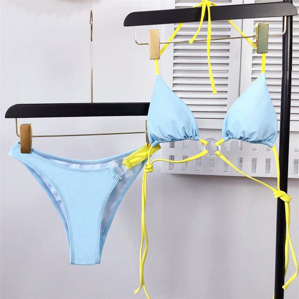 

new 2021 halter brazilian bikini female swimsuit women swimwear two-pieces bikini set bather bathing suit swim lady k2205