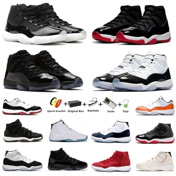 

jumpman 11s mens basketball shoes jubilee concord bred cap and gown gym red 11 men women sports sneakers university blue 72-10 ulanbator, Black