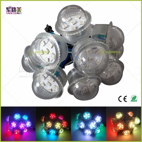 

200pcs/pack super bright dc12v 2903ic 36mm 6leds smd rgb pixel light transparent cover led module strings waterproof ip68 modules