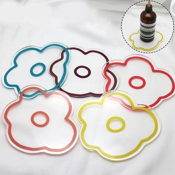 

mats & pads cup mat stitching color flower shape acrylic placemat table heat resistant durable tableware decor