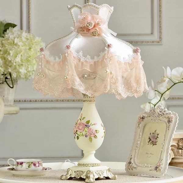 

table lamps european lamp bedroom bedside light luxury romantic wedding decoration desk lights retro home lighting fixtures