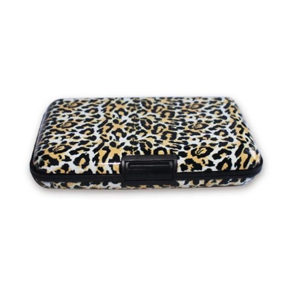 

card holders aluminum metal case waterproof holder rfid protection box pocket business id wallet, Brown;gray