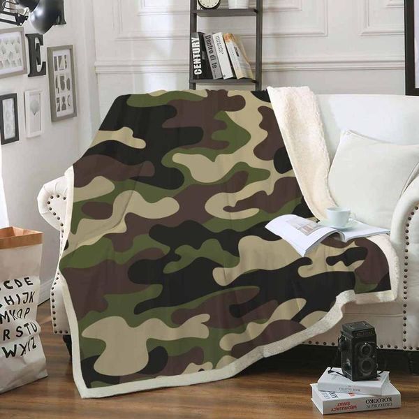 

blankets design 3d camouflage fleece blanket soft custom sherpa green plush bedspread sofa for kids