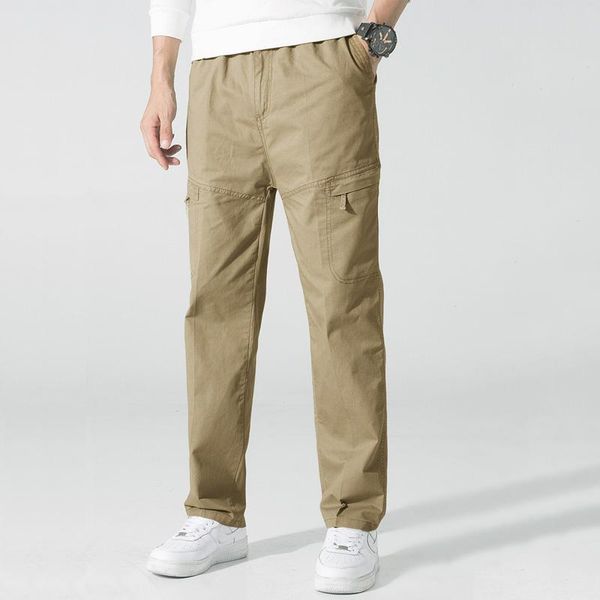 

men's pants cargo solid color loose overalls trousers men plus size casual military style sports 6xl for, Black