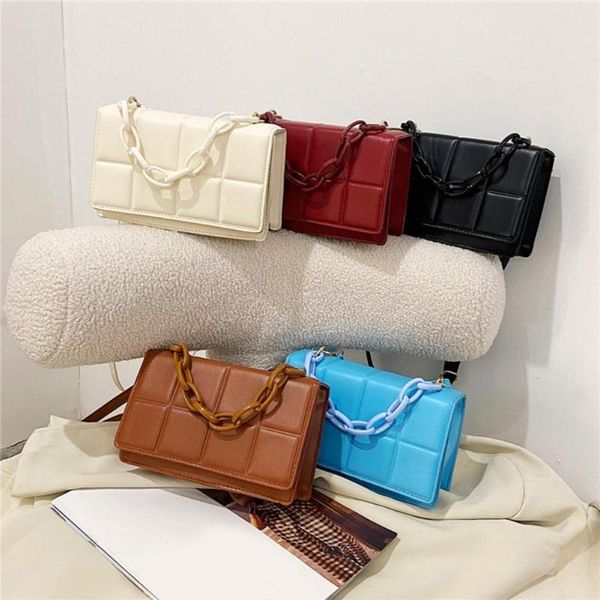 

link, chain faux leather ladies simple underarm bag fashion women small square shoulder bags female evening clutch purse handbags, Black