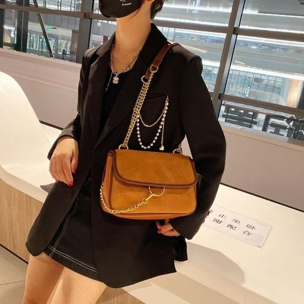

evening bags autumn winter fashion women vintage chain shoulder messenger female casual all-match frosted leather small square handbag