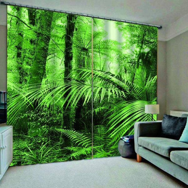 

curtain & drapes green forest landscape curtains for bedroom blackout 3d blinds fashion custom window