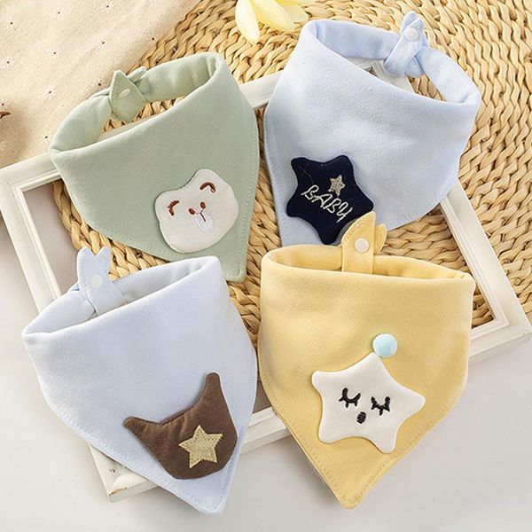 

4pcs lot bib babador feeding smock cotton bandana bibs infant burp cloths saliva towel newborn eating accessories