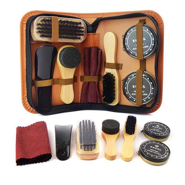 

clothing & wardrobe storage 8 pcs/set pro shoes care kit portable for boots sneakers cleaning set brush shine polishing tool leather