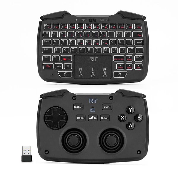 

rii rk707 three-in-one multi-function 2.4ghz wireless keyboard portable game handle 62-key rechargeable keyboard and mouse combination