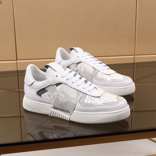 

2021 men and women vl7n sneaker with marca, flat studded sneakers oversized calfskin trainers 38-45 jkh001, Red;white