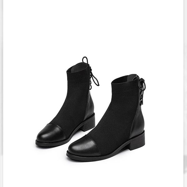 

boots women's fashional winters genuine leather platform, Black