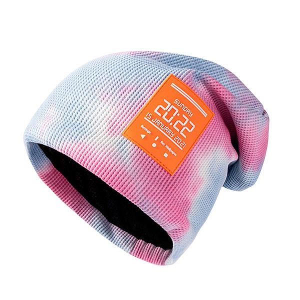 

beanies feitong tie-dye gradient rainbow printing fashion casual female skullies woolen hat warm outdoor knitted