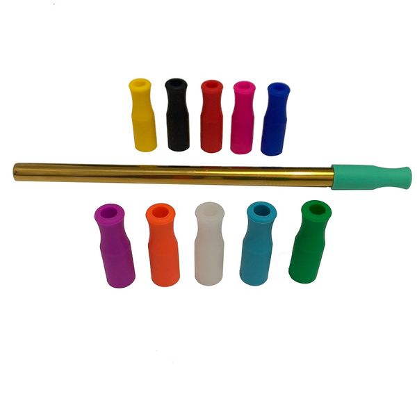 

12mm metal straws silicone tips fit for wide stainless steel straw