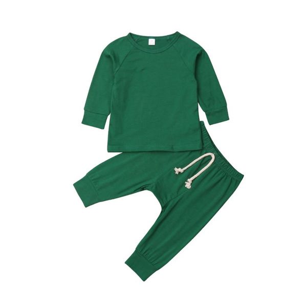 Set di abbigliamento Per bambini 0-24 mesi Cotone nato Solido Vestiti Ragazzo Ragazza Pigiama Pigiama Set Top Pantaloni