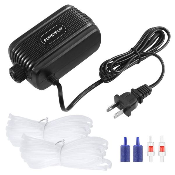 

air pumps & accessories popetpop double outlets pump aerator with stone oxygen tube for aquarium fish tank pond us plug