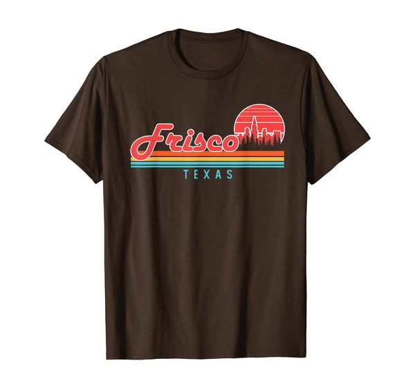 

vintage frisco city texas graphic souvenir gift men t-shirt, White;black