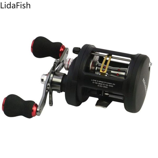 

fishing reel trolling reels 6.3:1gear ratio left right hand full metal drum pesca baitcasting