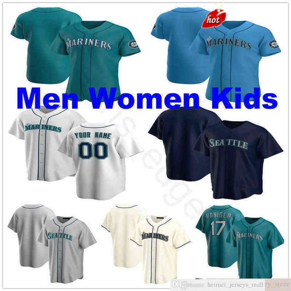 

2022 custom #51 randy johnson baseball jerseys hisashi iwakuma dee gordon dan vogelbach 24 ken griffey jr. 13 alex rodriguez man women kids, Black