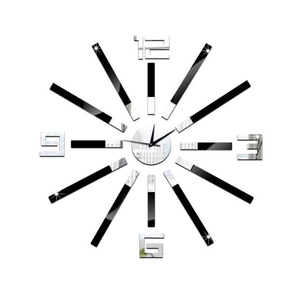 

wall clocks 3d clock small size multi colors option acrylic mirror face home living room decoration classic style stickers