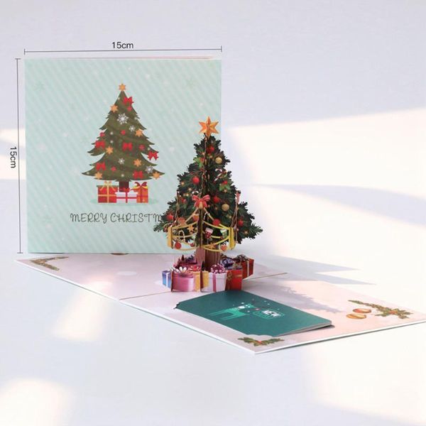 

greeting cards 3d christmas tree sparkling shiny holiday card for birthday xmas event party accessories invitations