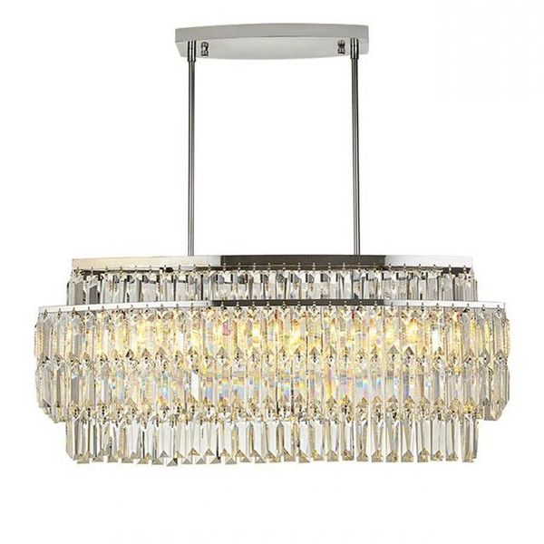

chandeliers modern rectangle crystal chandelier led lights length 120cm lustre dinning room living lamp