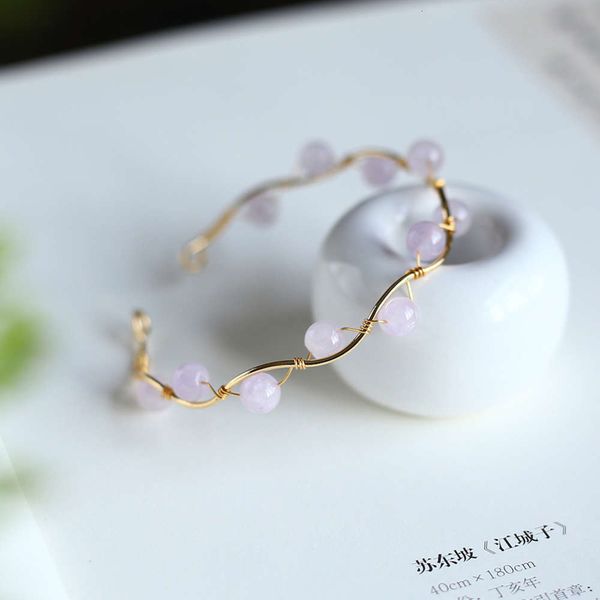 

lianyungang pearl powder crystal bracelet single ring women's fashion open pearl bracelet, Black