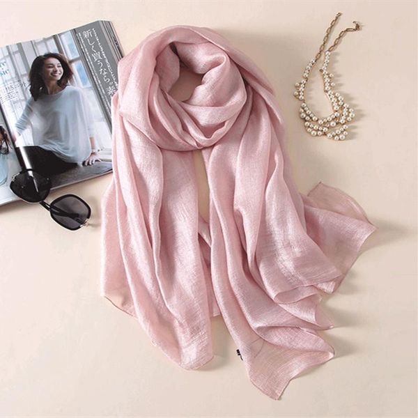 

scarves linen silk women solid scarf for spring air conditioning towel muslim hijab 2021 fashion lady shawl beautiful beach, Blue;gray