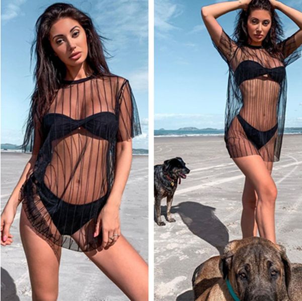 

swimwear 2021 selling bikini net hooded shirt large swimsuit cover, White;black