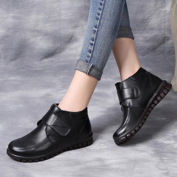 

boots women ankle bare fashion hook square heels winter mother shoes warm1, Black