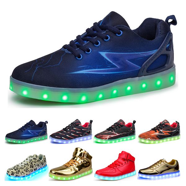 

casual luminous shoes mens womens big size 36-46 eur fashion breathable comfortable black white green red pink bule orange two