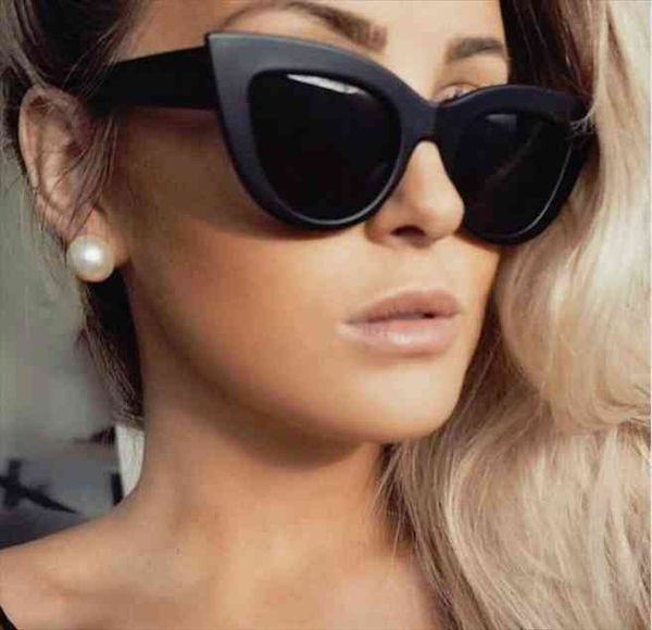 

ylwhjj exaggeration atmosphere cat eye sunglasses women black white red sunglasses big frame glasses for women, White;black