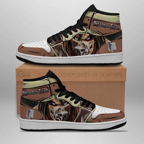 

customization eren jeager and titan sneakers attack on titan anime sneakers