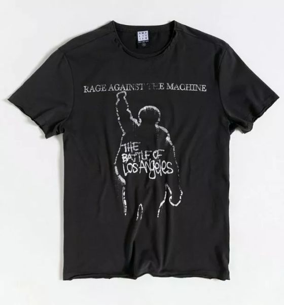 

official charcoal rage against the machine battle of la t-shirt from amplified, White;black