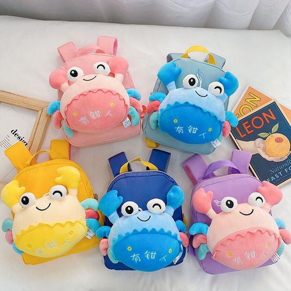 

school bags children backpack cartoon crab kindergarten schoolbag 3-5 years old 4 boys girls cute plush