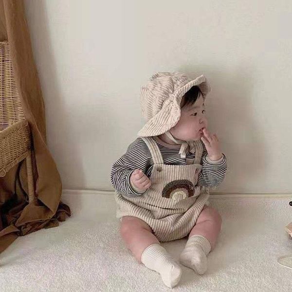 

rompers romper born bodysuits summer baby clothes rainbow toddler girls one piece jumpsuit corduroy boys clothing sleeveless, Blue