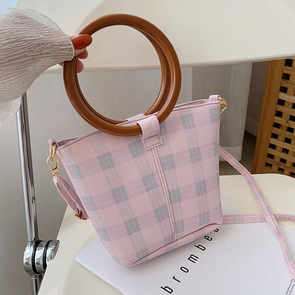 

evening bags small shoulder bag 2021 summer retro casual trendy cool checkered round shape hand-carry one-shoulder diagonal underarm handbag
