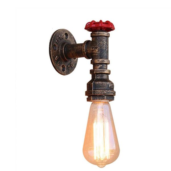 

steam punk loft industrial iron rust water pipe retro wall lamps lights for bedroom living room led stairs