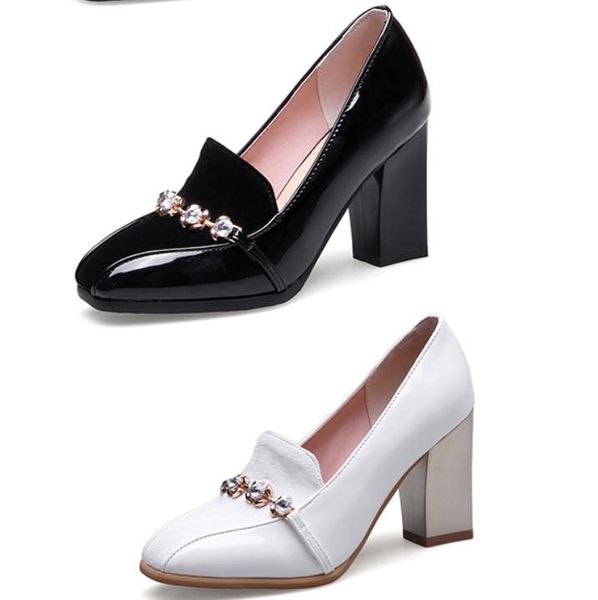 

women's shoes spring and autumn high coarse heel square head @k35, Black