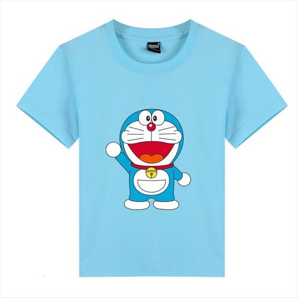 

summmer cute japan anime blue doraemon boys girls t shirt children clothing