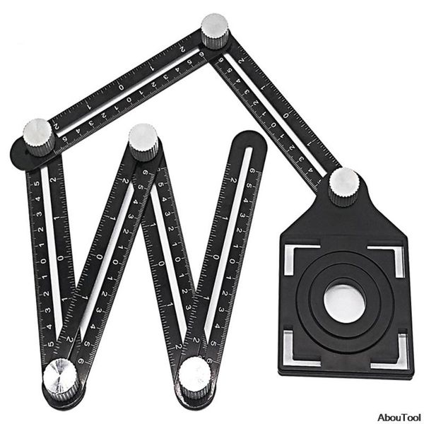 

professional hand tool sets six folder ruler aluminum alloy tile opening locator mud shop paste floor glass vientiane universal hole punch t